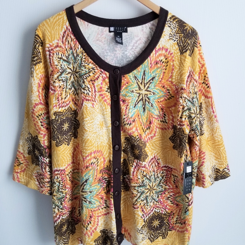 Carole Little Sweater Multicolor 2X NWT